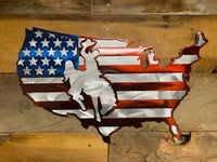 Bucking Horse and Rider Nation Flag